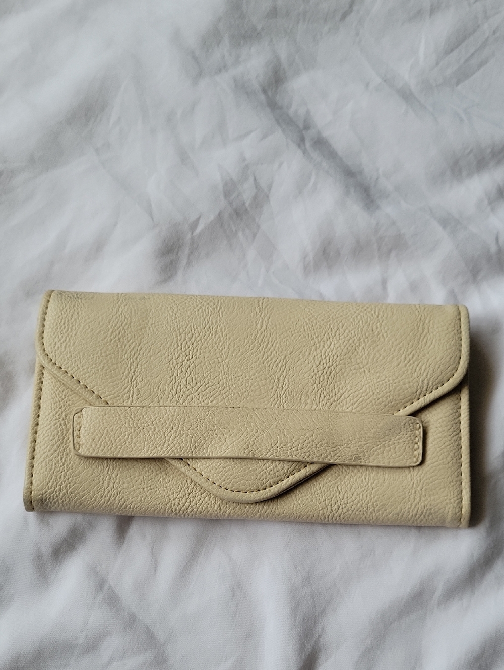 Women’s Cream Wallet Clutch - flaw see description
